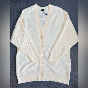 Express Women's Ivory Button-Up Cardigan